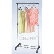 Adjustable Metal Single- Rod Clothes Hanger Rack for Home (CJ-B1225)